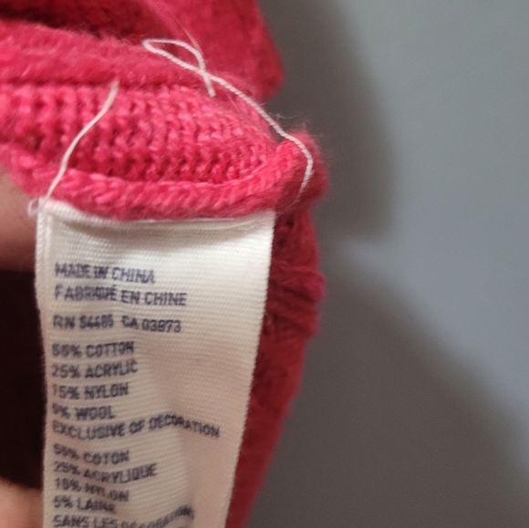 American Eagle Red Cropped Raglan Sleeve Knit Top S - Picture 5 of 6